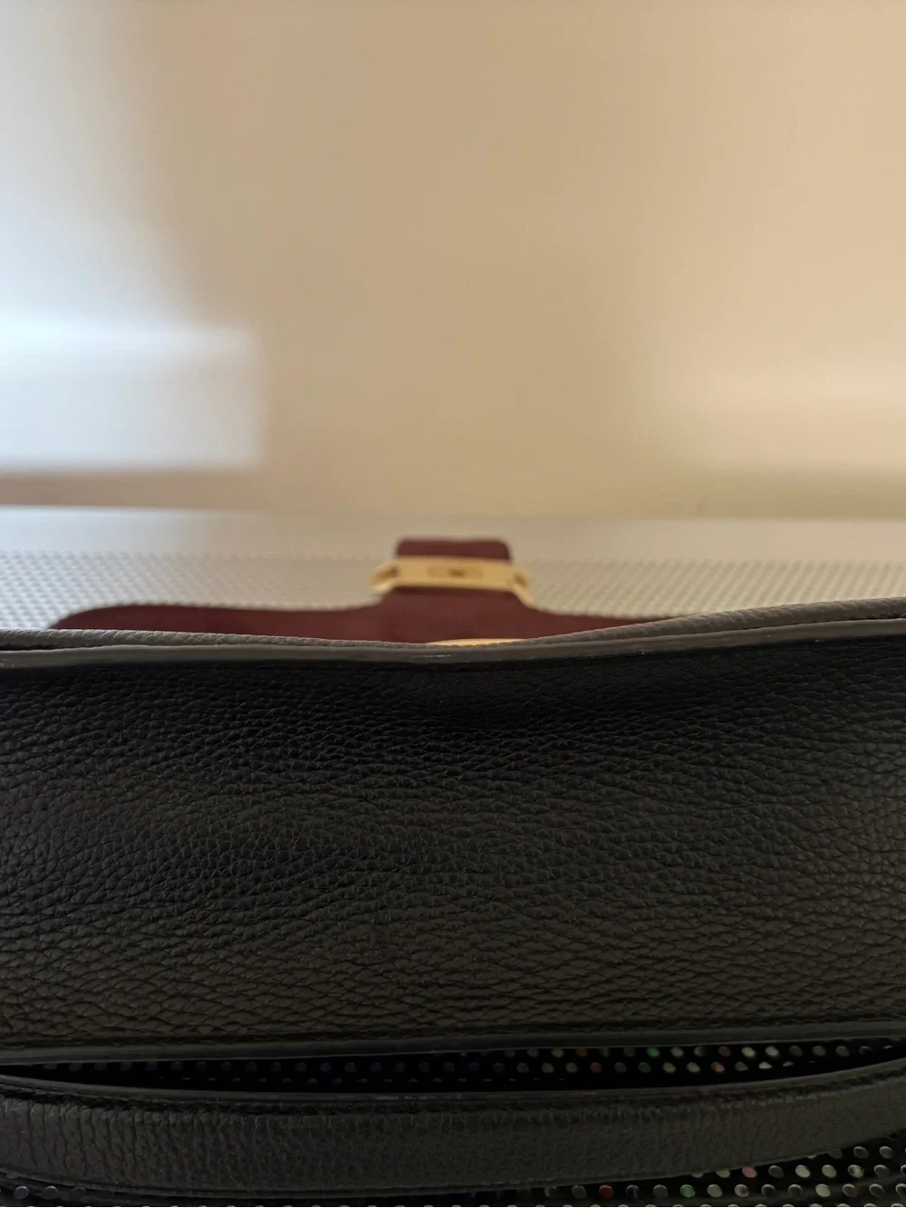 Coach Tabby 26 Black Pebbled Leather Shoulder Bag with Gold C Clasp